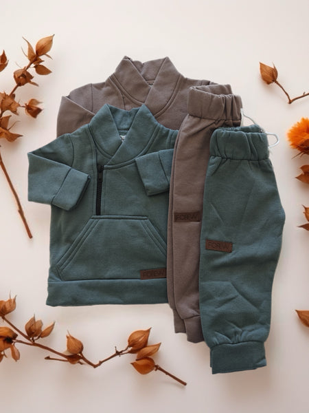 Collar Sweater & Jogger Set