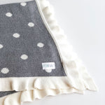 Luxury Polka Ruffle Trim Blanket