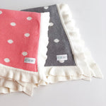Luxury Polka Ruffle Trim Blanket