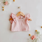Ruffle Linen Girls Top