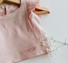Ruffle Linnen Girls Top