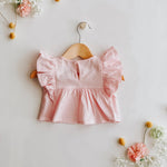 Ruffle Linen Girls Top