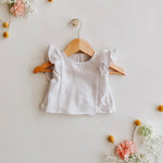 Ruffle Linen Girls Top