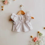 Ruffle Linen Girls Top