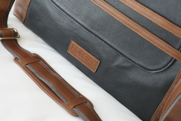 Valentina Diaper Bag - Black & Kudu Rust