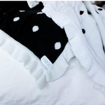 Luxury Polka Ruffle Trim Blanket