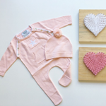 Cotton/ Cashmere Baby Grow & Beanie set