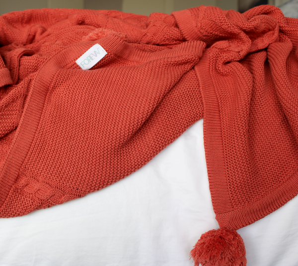 Knit POM POM Blankets