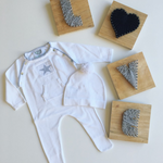 Cotton/ Cashmere Baby Grow & Beanie set